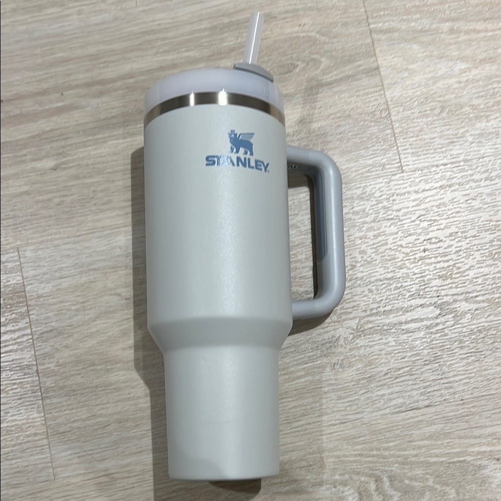 Stanley Gray Stainless Steel Thermos with Handle and Straw